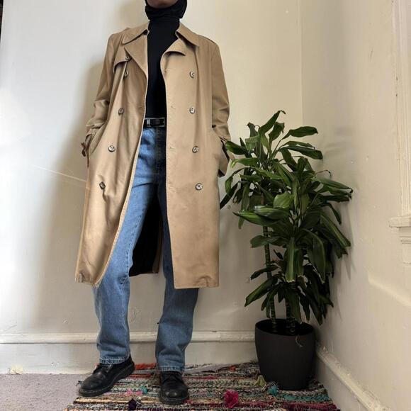 Vintage oversized minimalist tan trench coat size 40 - Picture 4 of 8